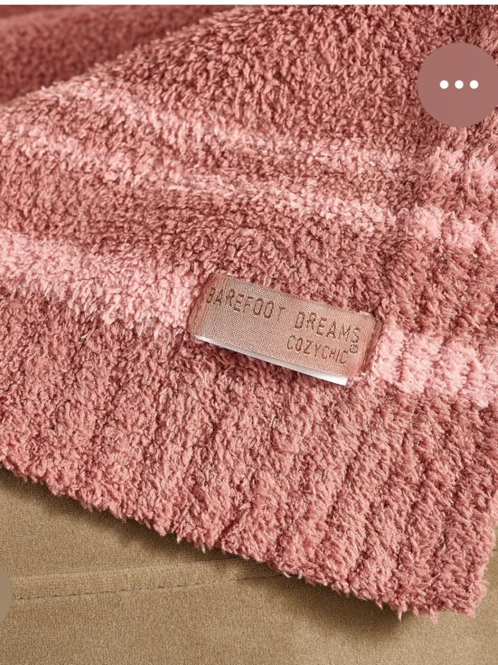 NWT Barefoot Dreams CozyChic Tri-color blanket in Faded Brick